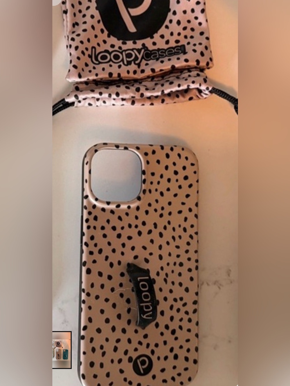 Loopy Case Pink with Black Speckle Phone Case and Loop Grip